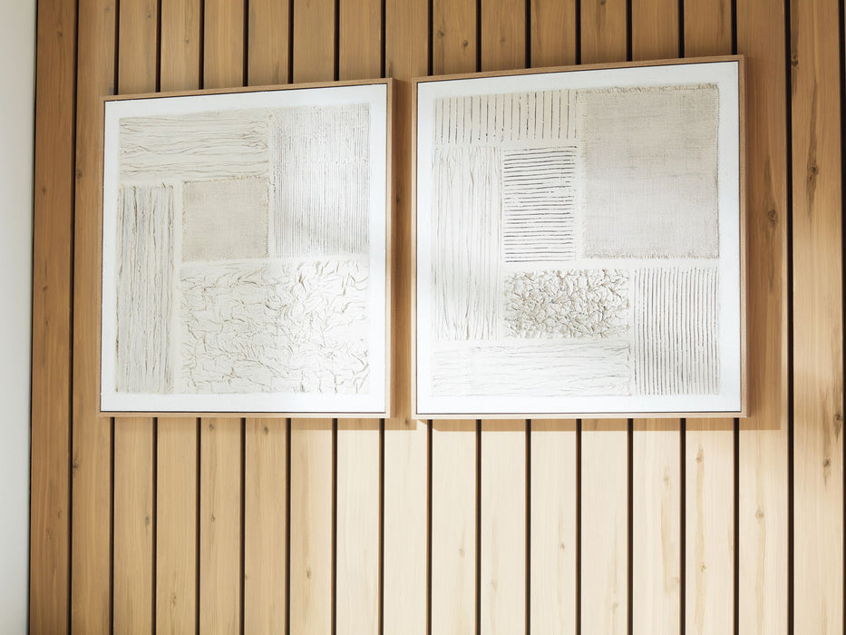 Andorfield - Wall Art Set (Set of 2) - Beige / Black / White