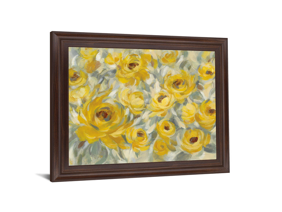 Sunlit Petals - 28" x 34" Framed Wall Art - Yellow