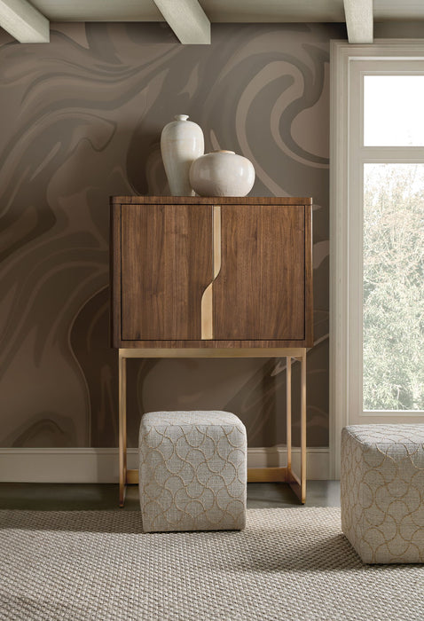 Eleana - Bar On Stand - Medium Wood / Gold