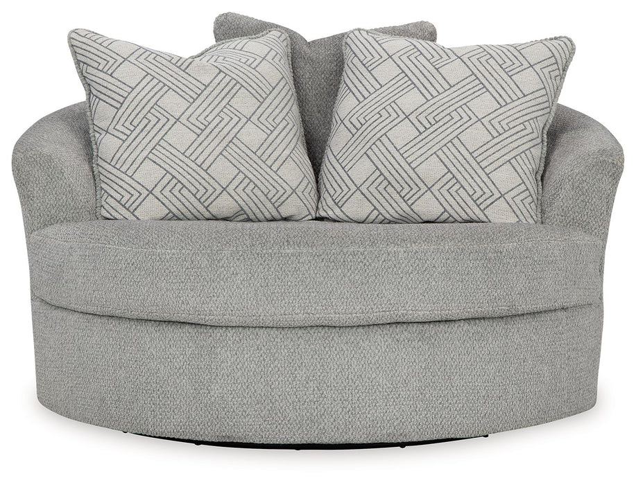 Casselbury - Oversized Swivel Accent Chair - Cement