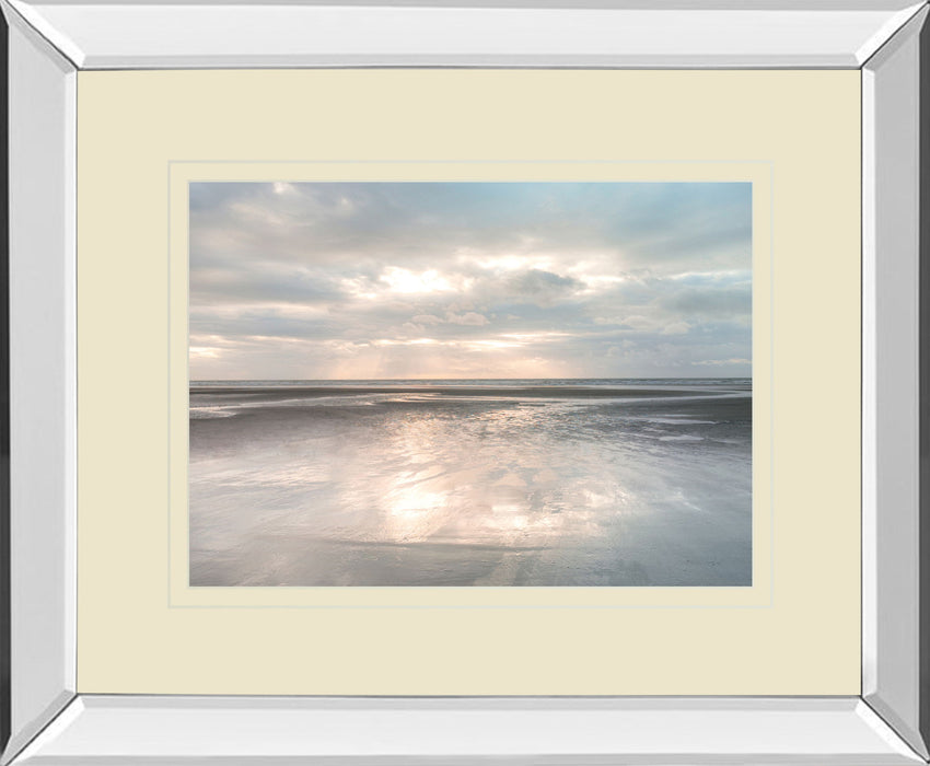 Silver Sands By Assaf Frank - Mirror Framed Print Wall Art - Beige