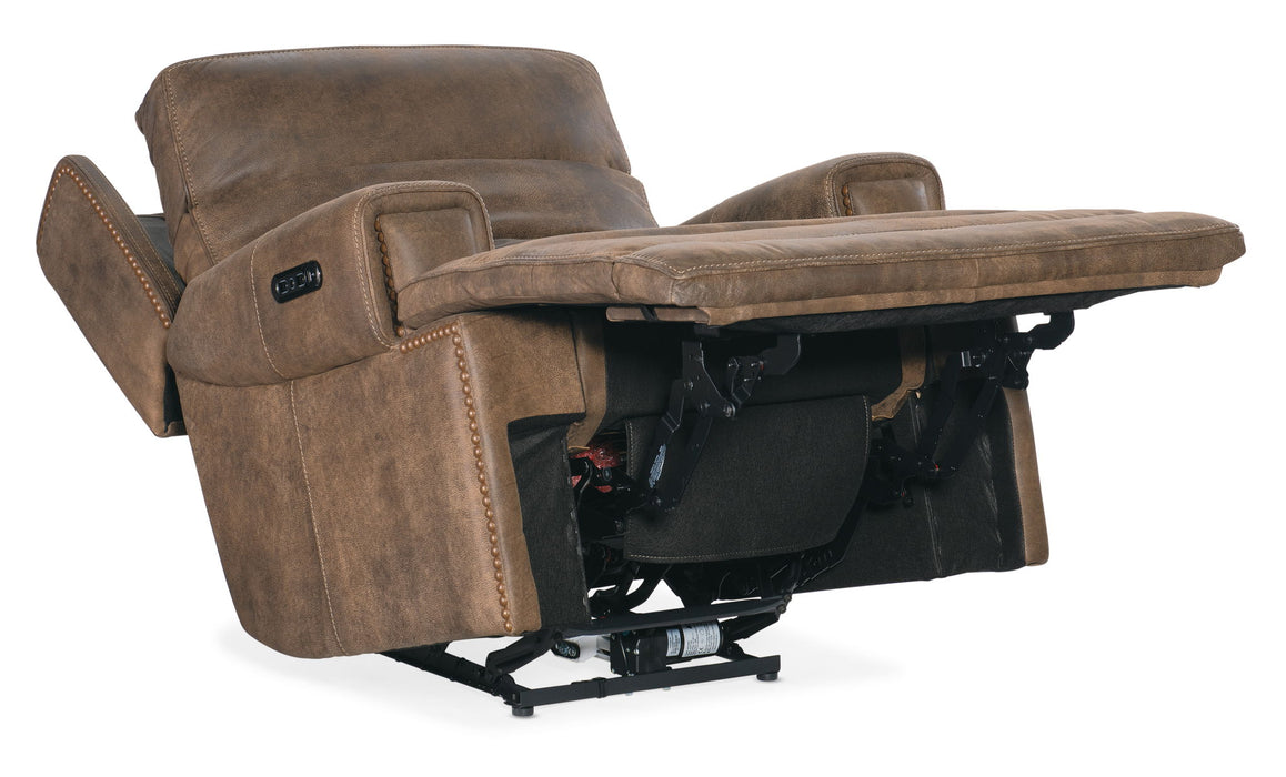 MS - Wheeler Power Recliner With Power Headrest - Dark Brown