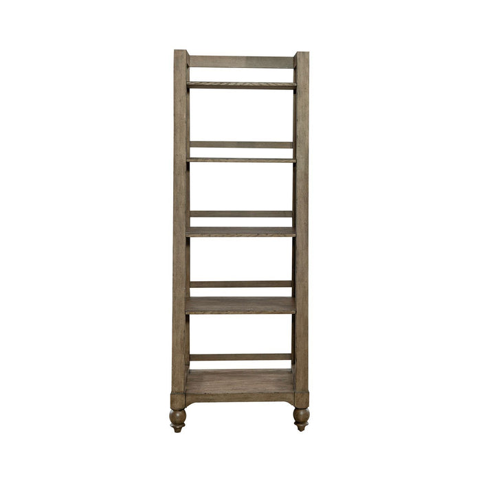 Americana Farmhouse - Wood Leaning Pier Bookcase - Dusty Taupe