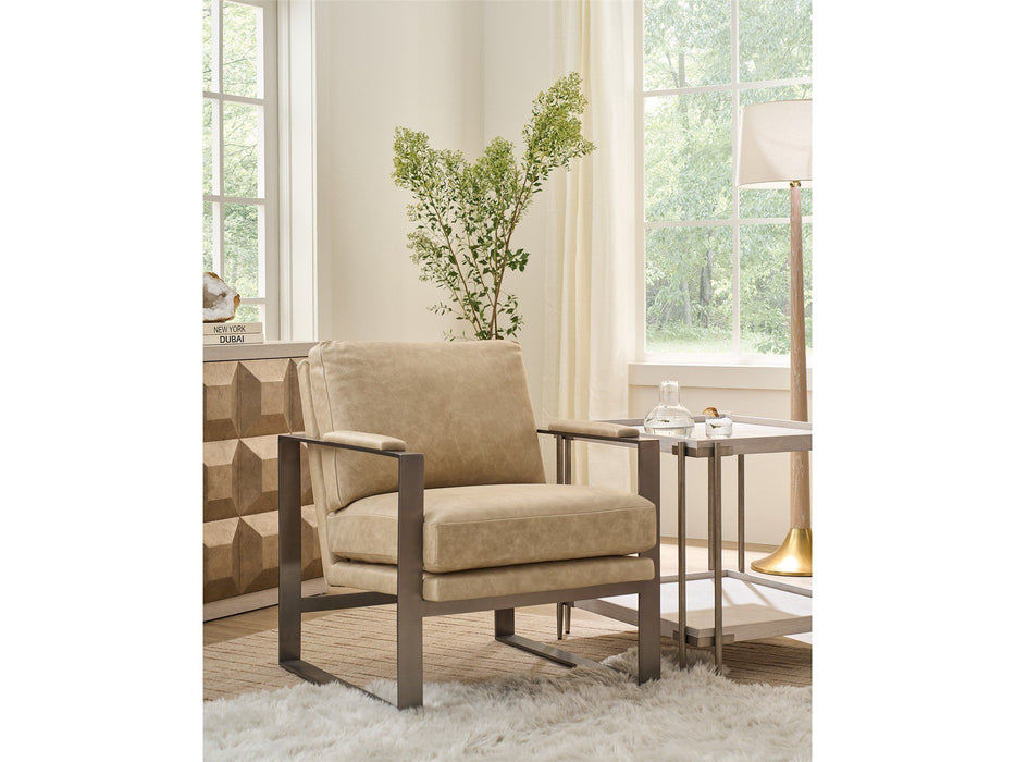 Avaline - Corbin Accent Chair - Light Brown / Pearl Silver