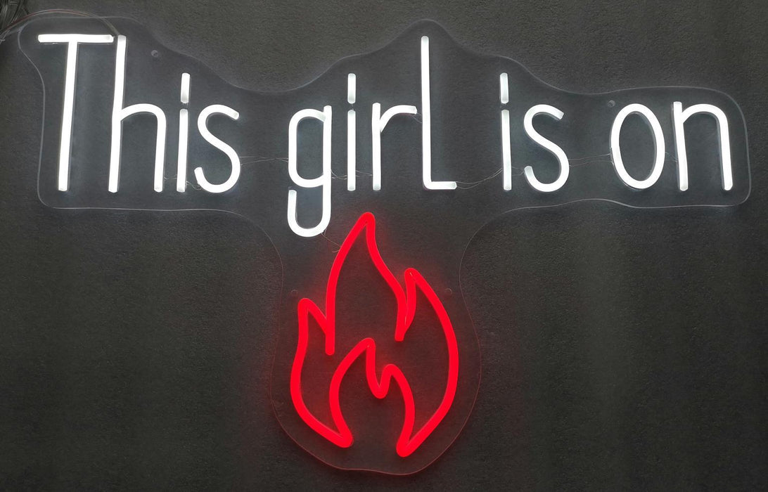 Neon This Girl Is On Fire - Dark Gray