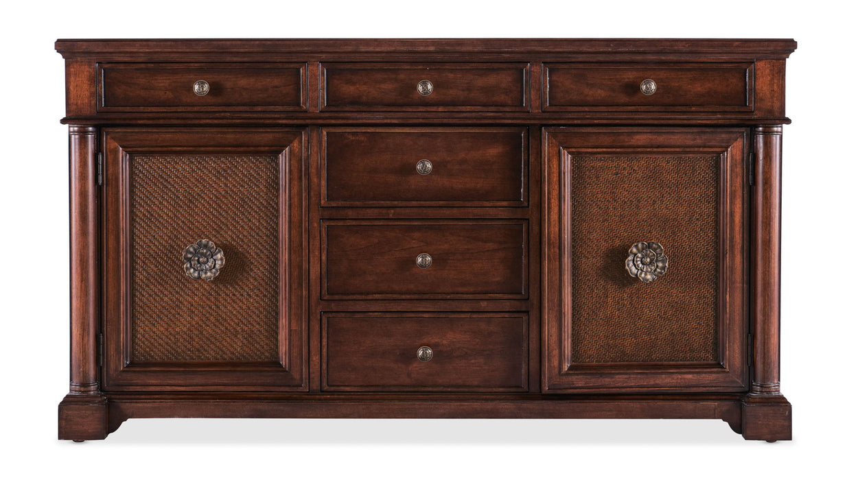 Charleston - Two Door-Six Drawer Buffet - Dark Brown