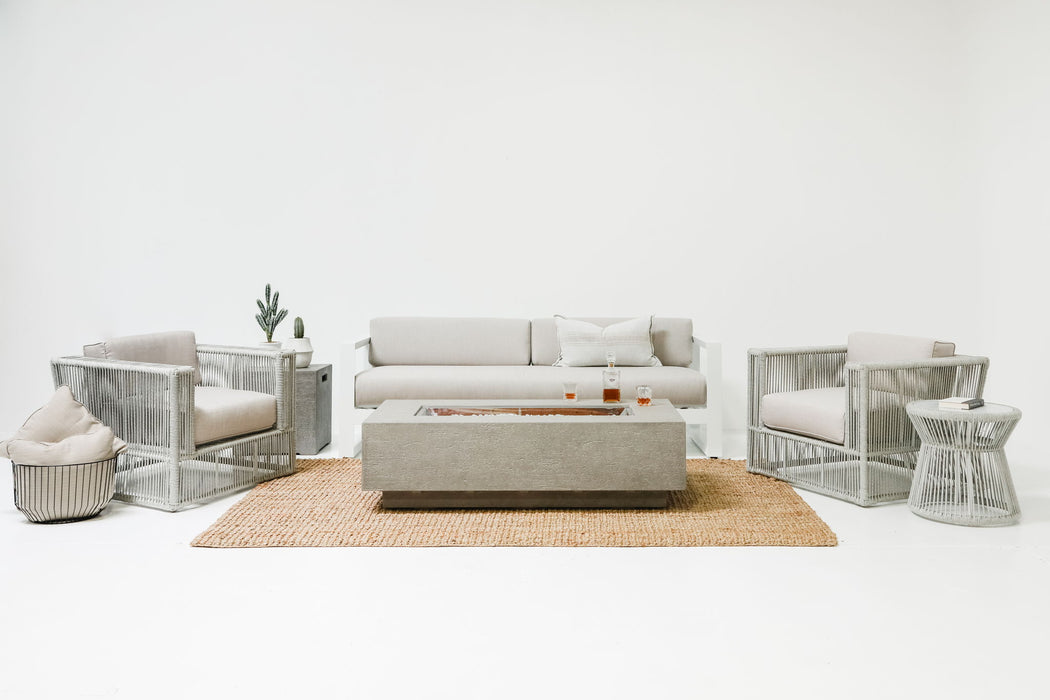 Miami - Table With Honed Cararra Marble Top