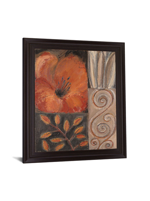 Spiraled Poppy - 28" x 34" Framed Wall Art - Orange