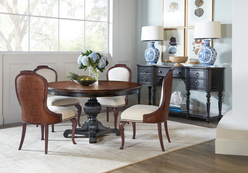 Charleston - Upholstered Side Chair  - Dark Brown
