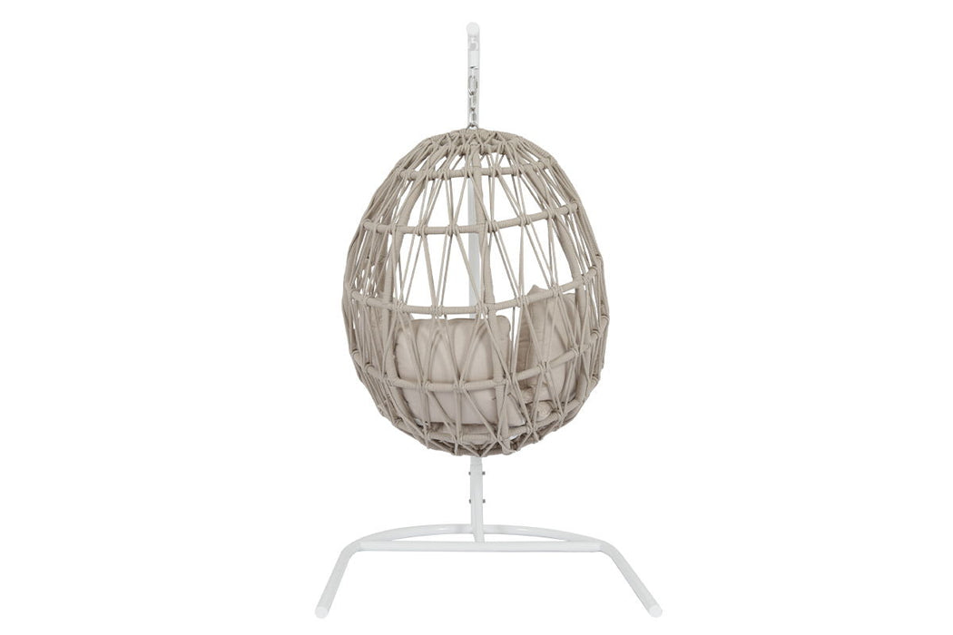 Dana - Rope Hanging Club Chair, With Self Welt - Linen Canvas