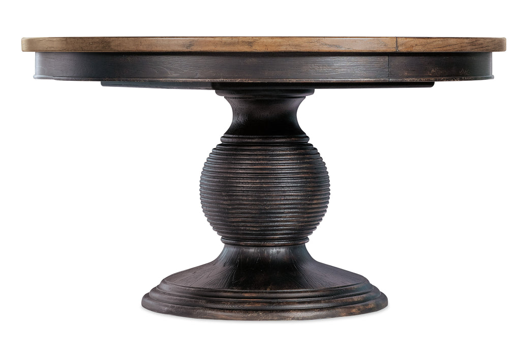 Americana - Round Pedestal Dining Table With One 22" Leaf