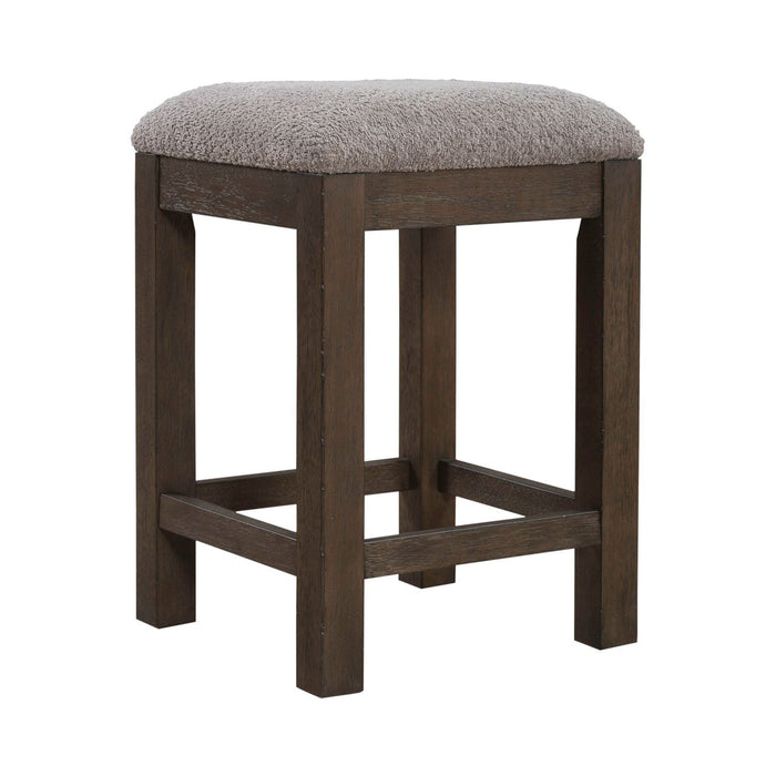 Cascade Falls - Upholstered Console Stool - Satin Espresso / Gray