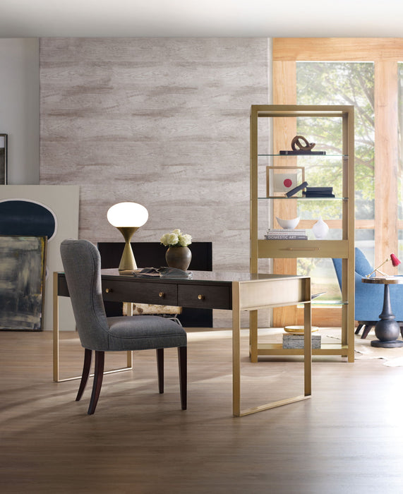 Curata - Writing Desk - Dark Brown / Gold