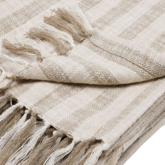 Linna - 50" x 70" Throw - Ivory / Natural