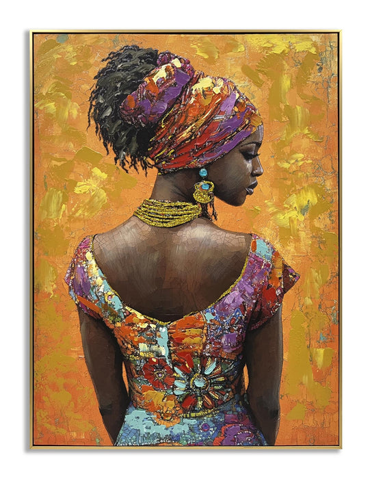 Sunlit Elegance - 30" x 40" Framed Wall Art - Orange
