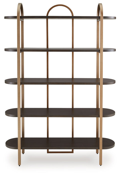 Brentmour - Bookcase - Brown / Gold Finish