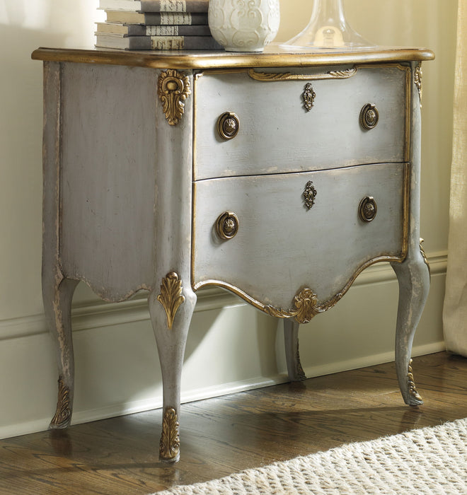 Home Accent - French 2-Drawer Chest - Pearl Silver