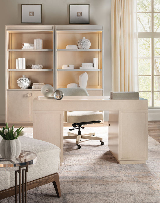 Home Office - Knee-Hole Desk - Polished Limestone