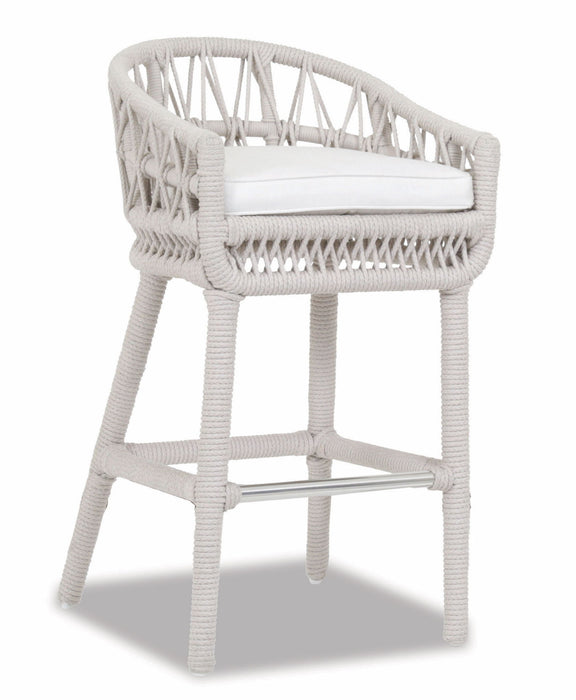 Dana - Rope Bar Stool, With Self Welt - Linen Canvas
