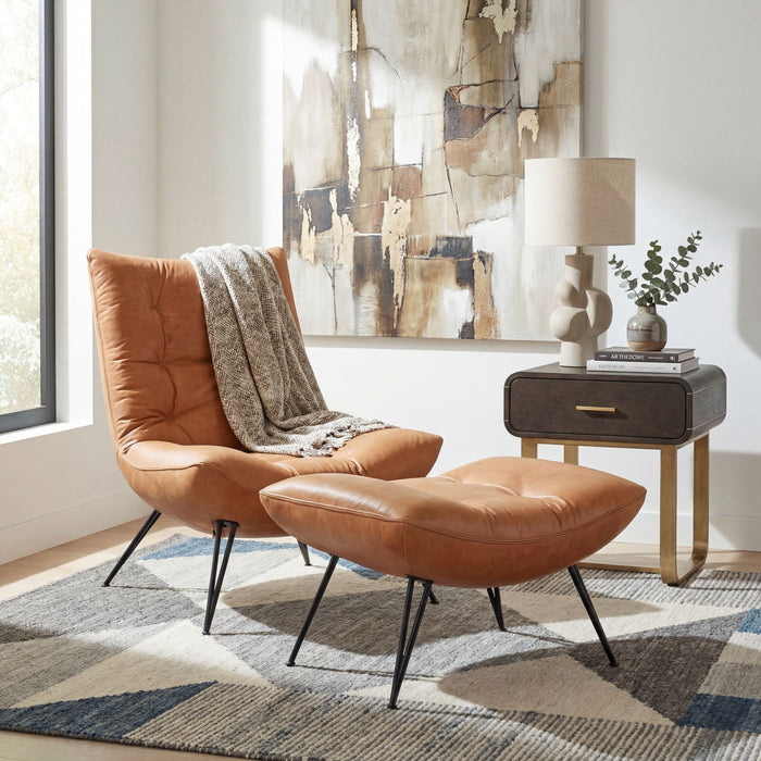 CC - Kayne Ottoman - Light Brown
