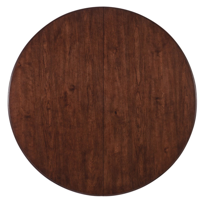 Charleston - Round Pedestal Dining Table With 1-20in leaf - Dark Brown