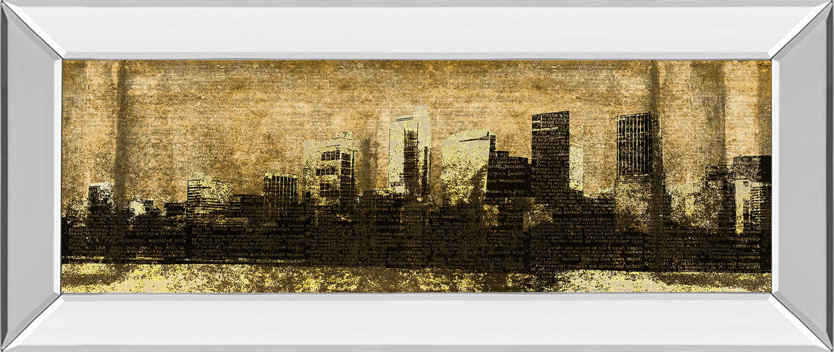 Defined City I By Sd Graphic Studio - Mirror Framed Print Wall Art - Beige