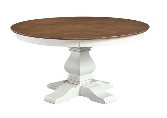 Vista Collection 60" Round Table Tp w/Banks Pedestal Base in Hickory and