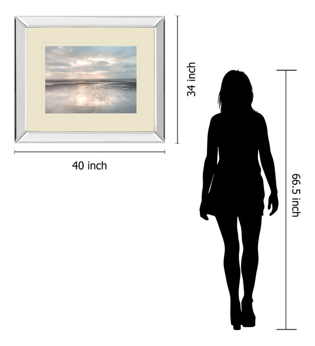 Silver Sands By Assaf Frank - Mirror Framed Print Wall Art - Beige