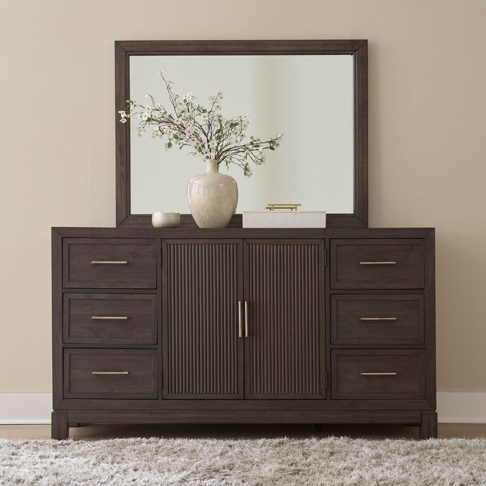 Modern Edge - Dresser & Mirror - Brown