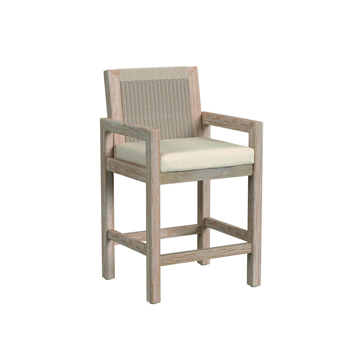 Sedona - Barstool In Canvas, No Welt - Coastal Teak / Latte Wicker