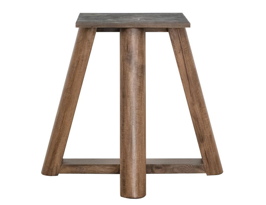 Silver - Round Dining Table - Brown