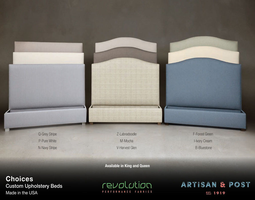 Choices - Emily Upholstered Bed - Gray Stripe