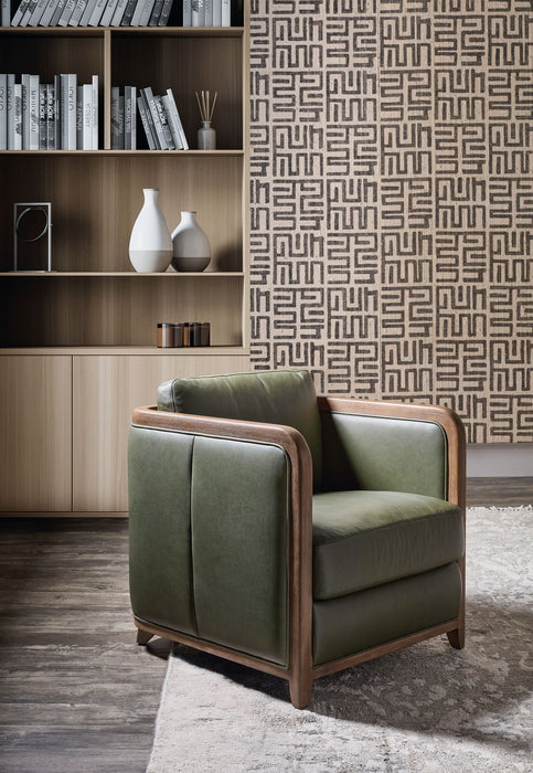 CC - Breeze Accent Chair - Dark Green / Dark Brown