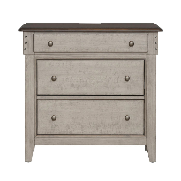 Ivy Hollow - 3 Drawer Bedside Chest With Charging Station - White