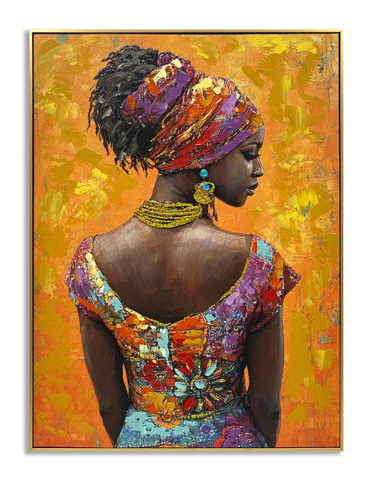 Sunlit Elegance - 30" x 40" Framed Wall Art - Orange