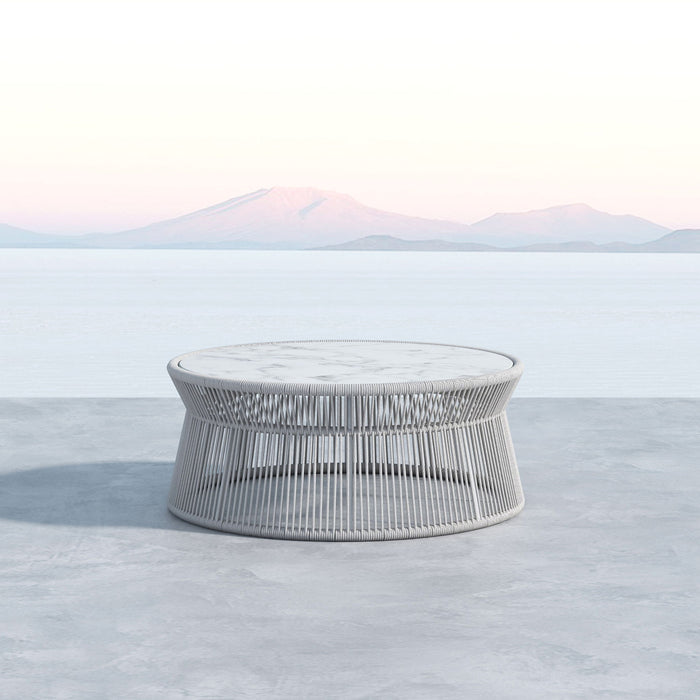 Miami - Table With Honed Cararra Marble Top