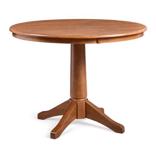 Dining Essentials - 42" Round Solid Top w/ 30"H Transitional Pedestal in Oak