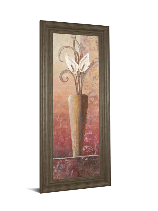 Flower In Vase I - Framed Print Wall Art - Light Brown