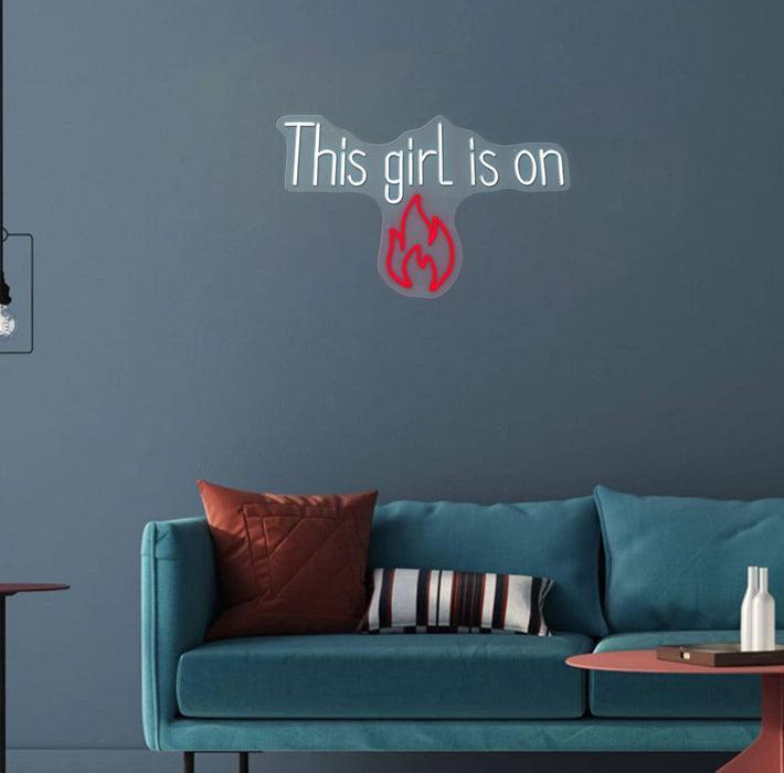 Neon This Girl Is On Fire - Dark Gray