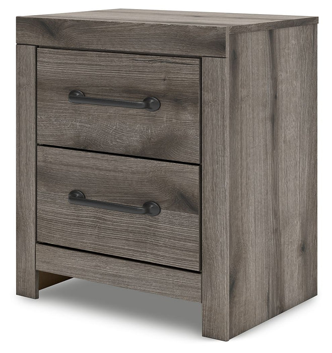 Graystorm - Two Drawer Night Stand - Brown Gray