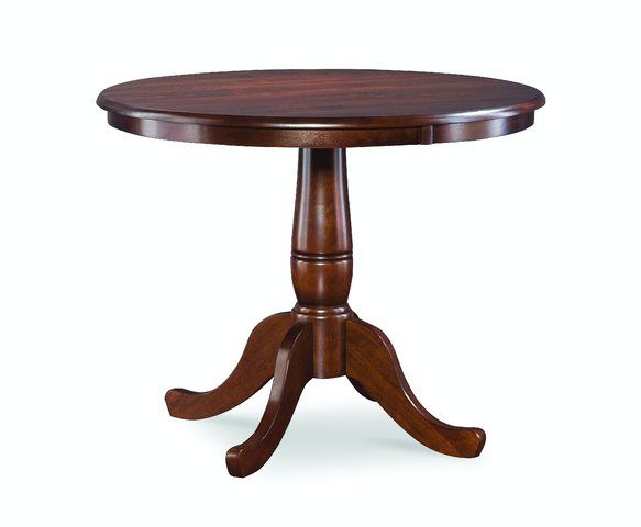 Dining Essentials - 36" Round Table Top w/30"H Traditional Pedestal