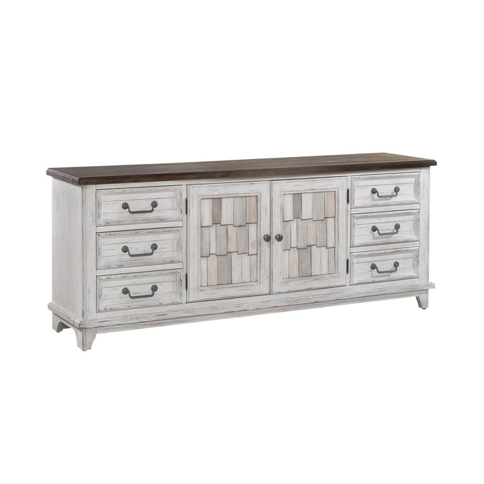 River Place - 75" Entertainment Console - White