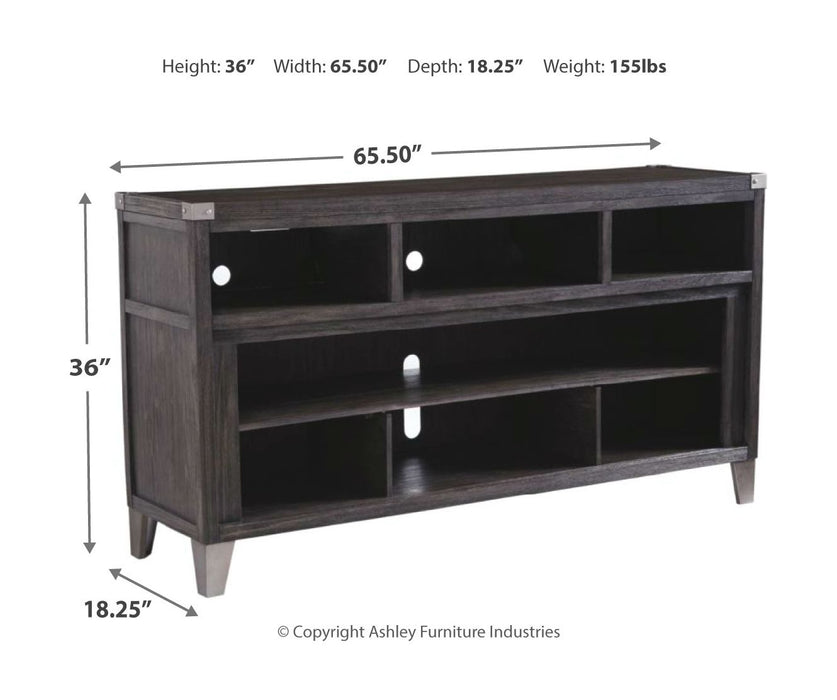Todoe - 2 Pc. - 65" TV Stand with Wide Fireplace Insert - Gray