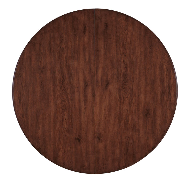 Charleston - Round Pedestal Dining Table With 1-20" leaf - Dark Brown