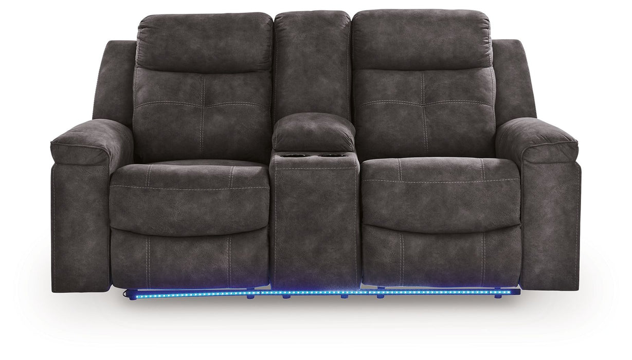 Brysonview - Double Reclining Loveseat With Console - Charcoal