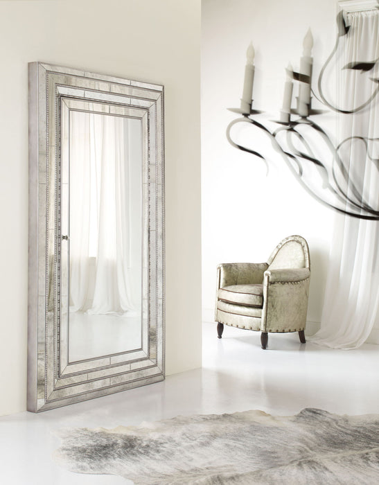 Melange - Glamour Floor Mirror With Jewelry Armoire Storage - Champagne