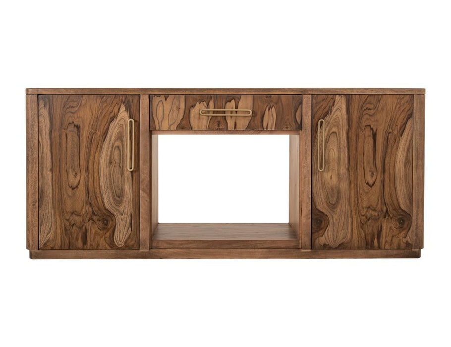 Balam - Wall Unit With Electric Fireplace Insert - Light Brown