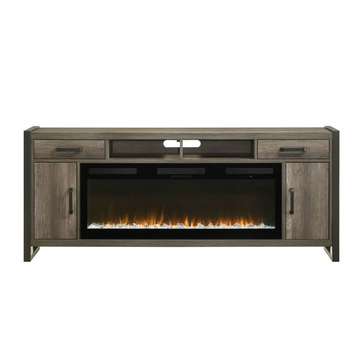 Fireplace TV Consoles - 686 78" Console With Fire FTS - Brown