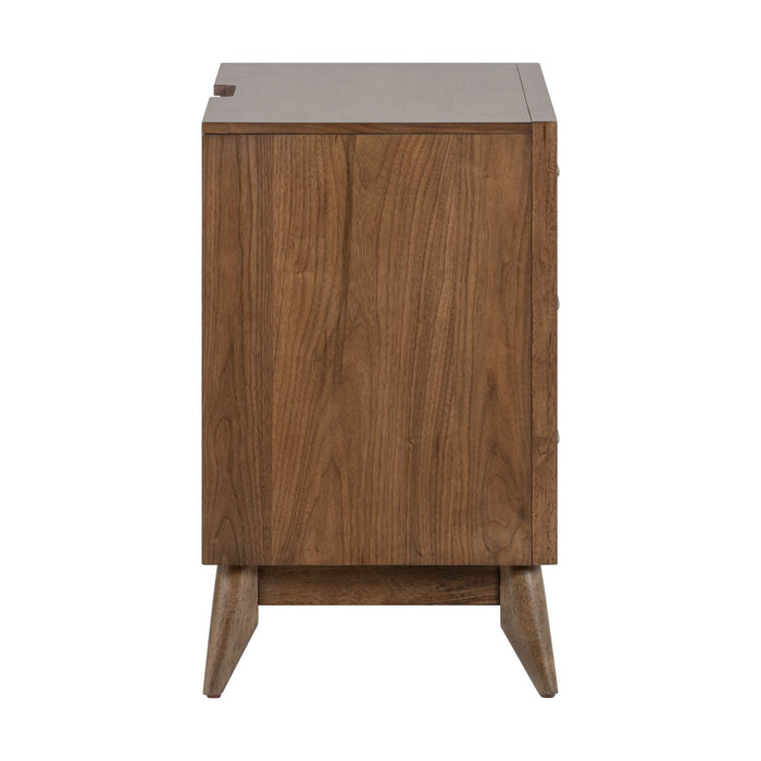 Century Modern - Nightstand With Charging Station - Light Brown