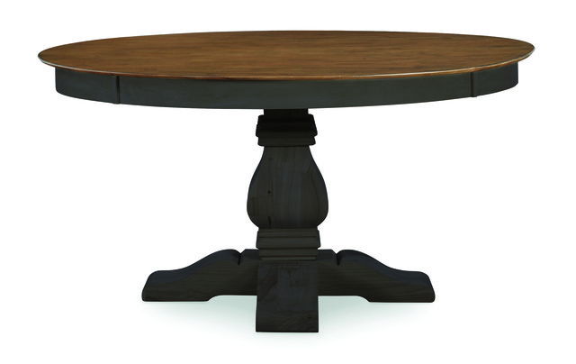 Vista Collection 52" Solid Round Table Top w/Banks Pedestal Base in Hickory and